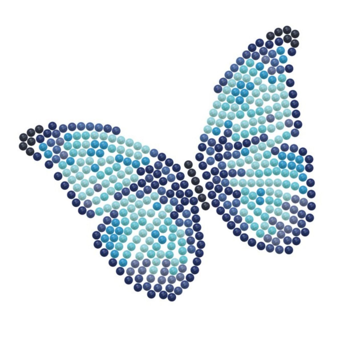 Graphic pattern of the Blue Butterfly diamond painting design highlighting the dot placement for the intricate wings.