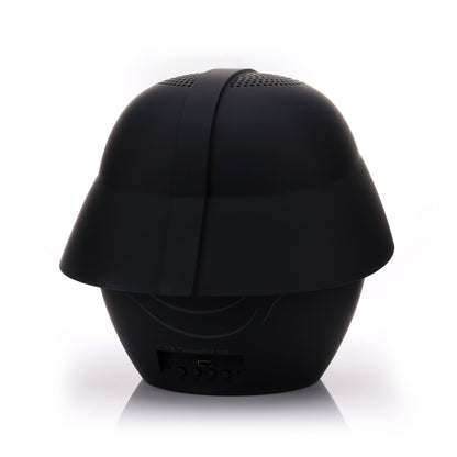 Back view of the 8-inch Darth Vader speaker showing the smooth black dome of his helmet and lower charging port.