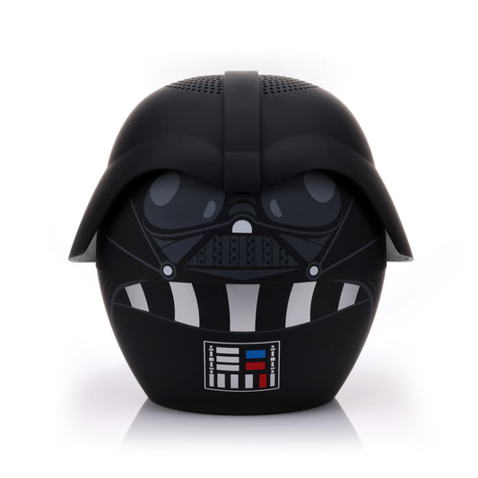 Front view of the Bitty Boomers Star Wars Darth Vader 8-inch Bluetooth speaker featuring his menacing black helmet and chest control panel details.