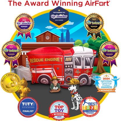 The Original AirFort® Firetruck - Inflatable Play Fort Tent for Creative Indoor Play Ages 3–14