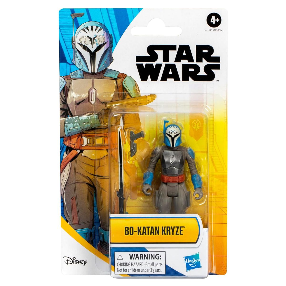 The front of the packaged Star Wars Epic Hero Series cardback highlighting the Bo-Katan Kryze figure inside the clear plastic bubble.