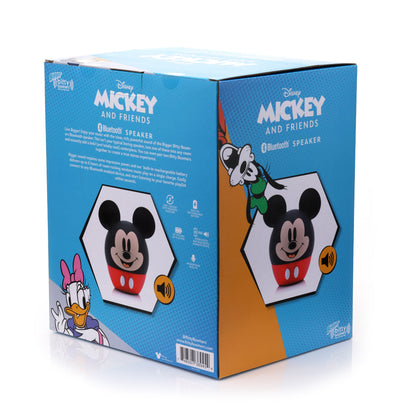 Back view of the blue Disney display packaging box showing product details, instructions, and character graphics.