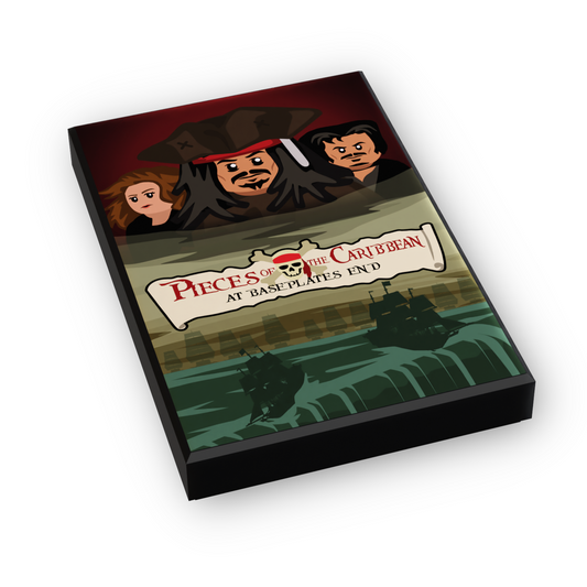 Custom Print Pieces of the Caribbean: At Baseplates End Movie Cover 2x3 Brick Tile
