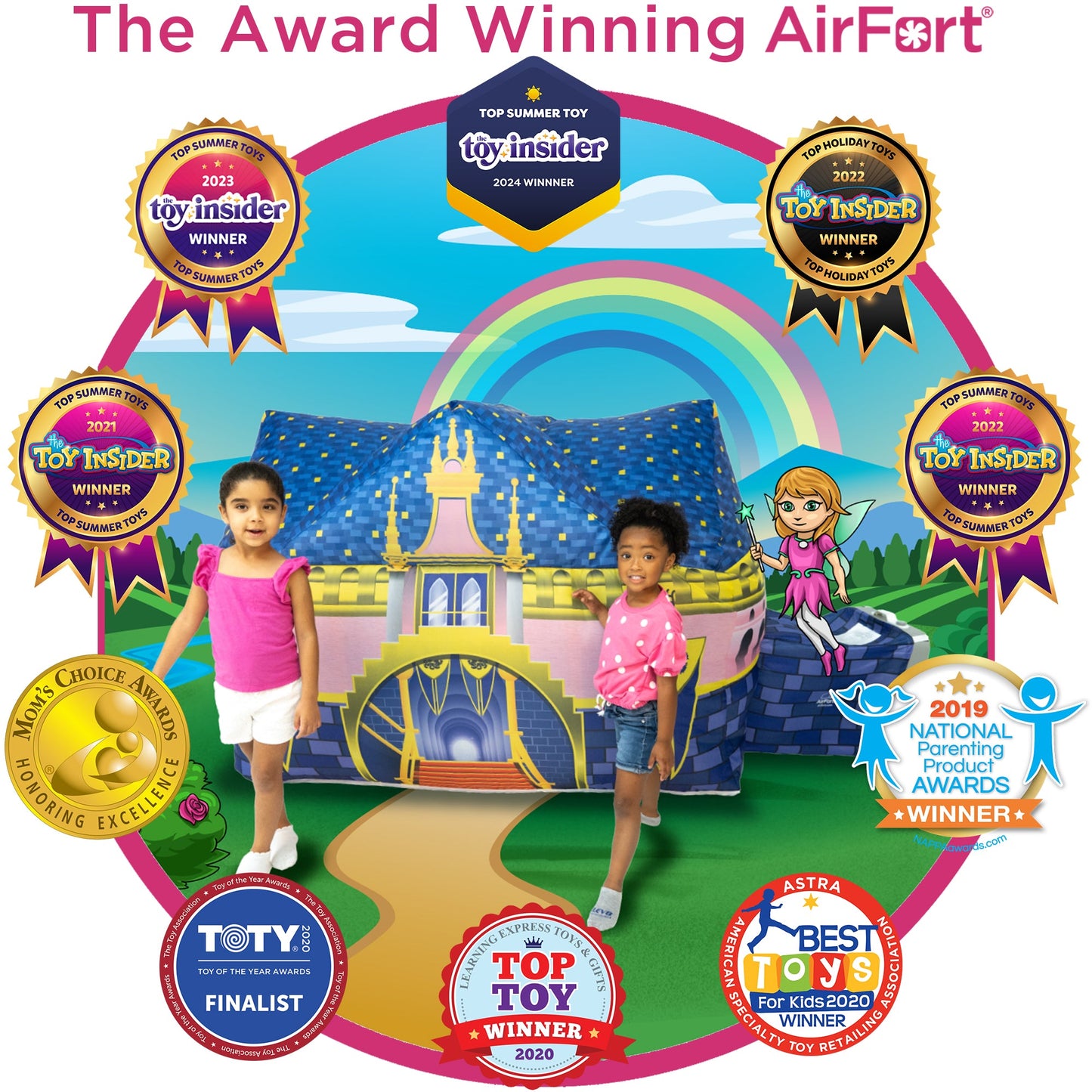 The Original AirFort® Royal Castle - Inflatable Play Fort Tent for Creative Indoor Play Ages 3–14