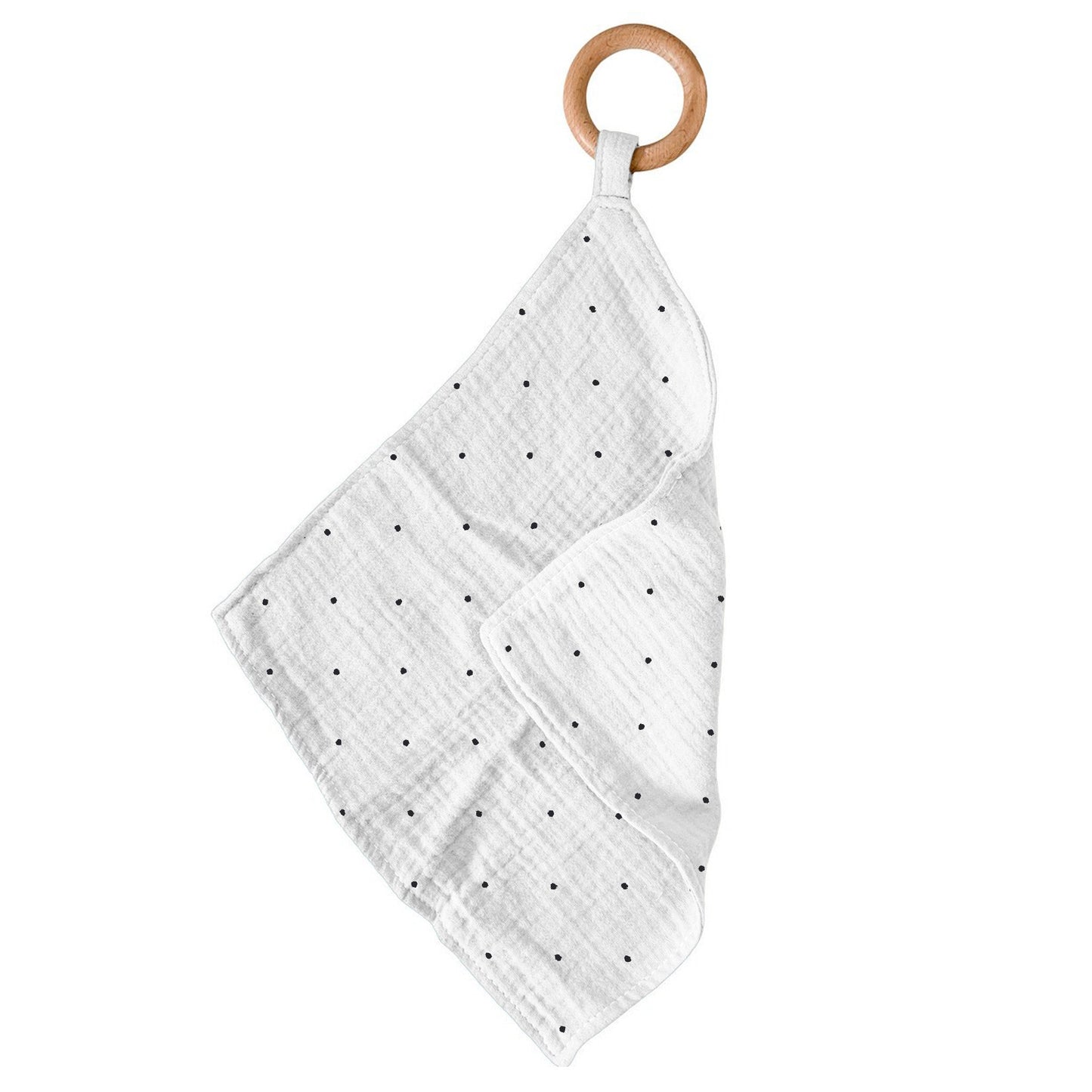 Newcastle Classics Black and White Polka Dot 100% Bamboo Cotton Blanket Teether
