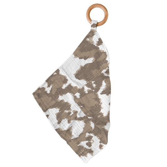 Yellowstone Cowhide 100% Natural Bamboo Blanket Teether