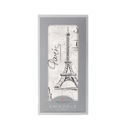 Newcastle Classics London, Paris, New York 100% Natural Cotton Muslin Swaddle Blanket
