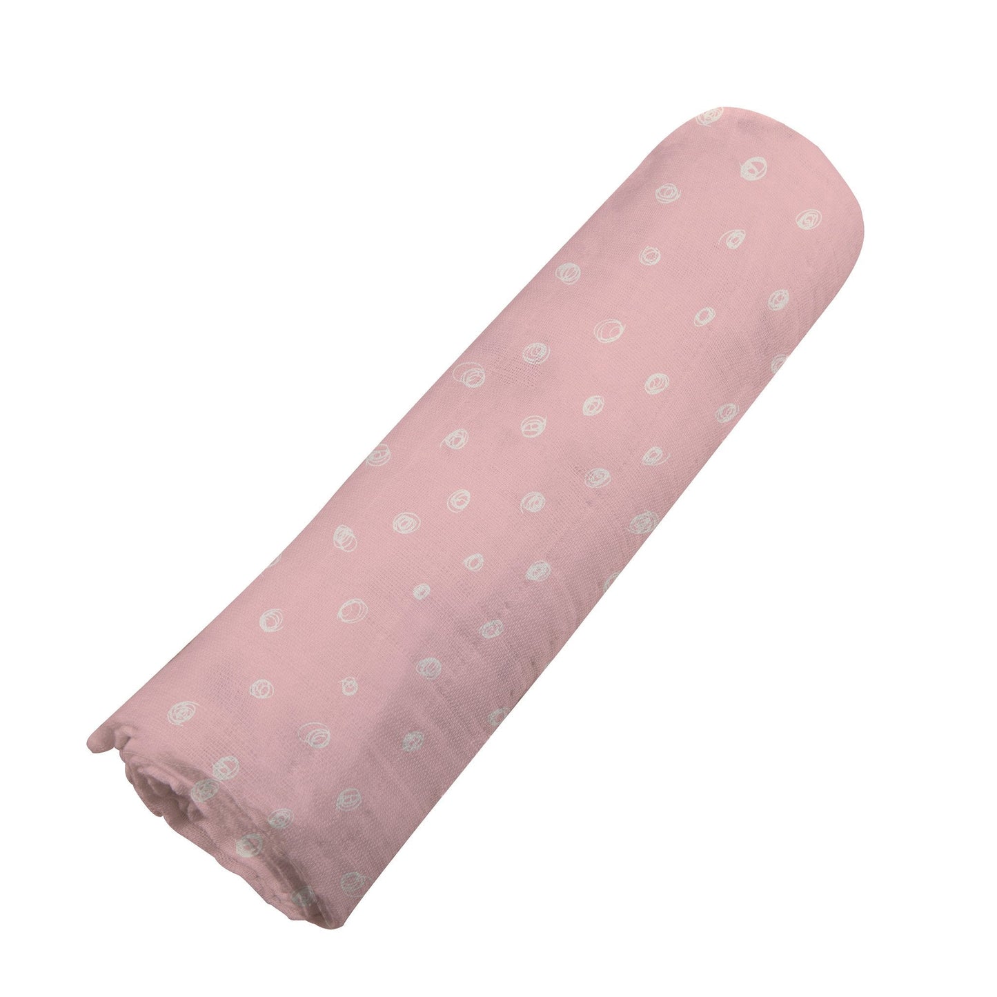 Pink Pearl Polka Dot 100% Natural Cotton Muslin Swaddle Blanket