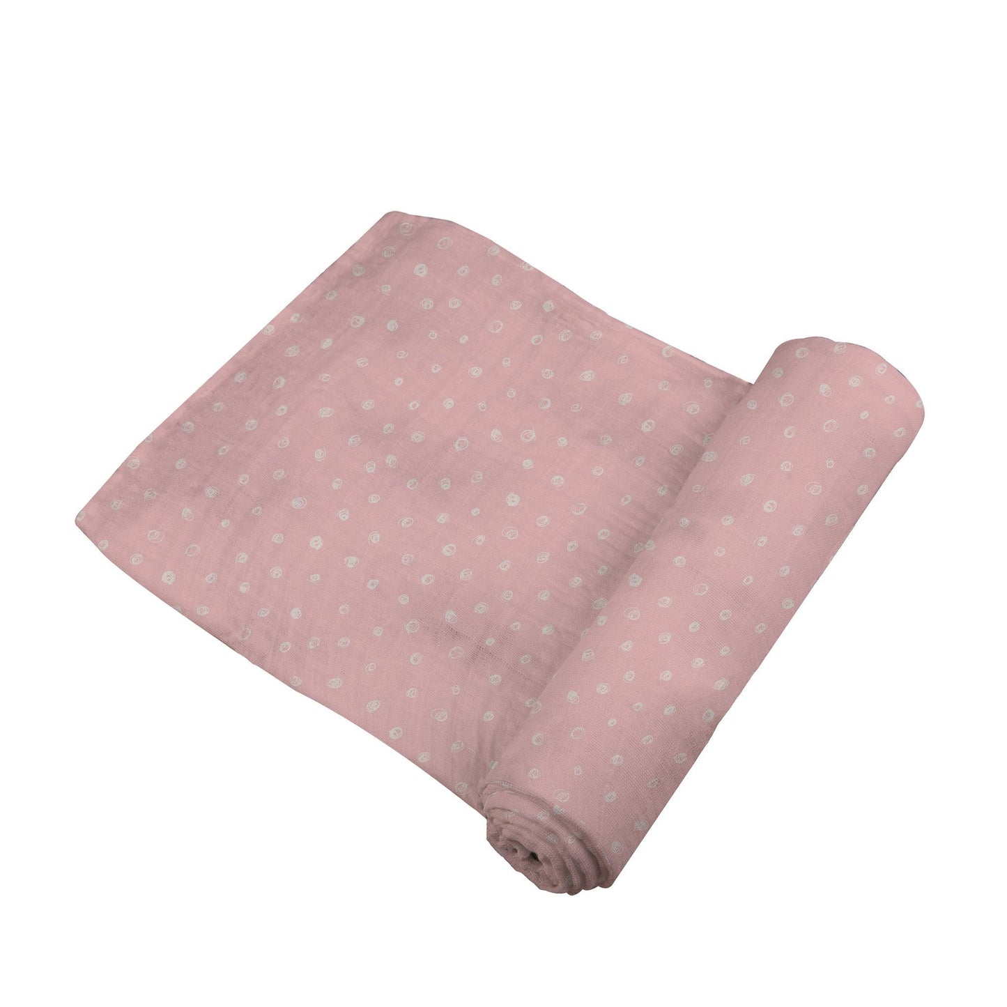 Pink Pearl Polka Dot 100% Natural Cotton Muslin Swaddle Blanket