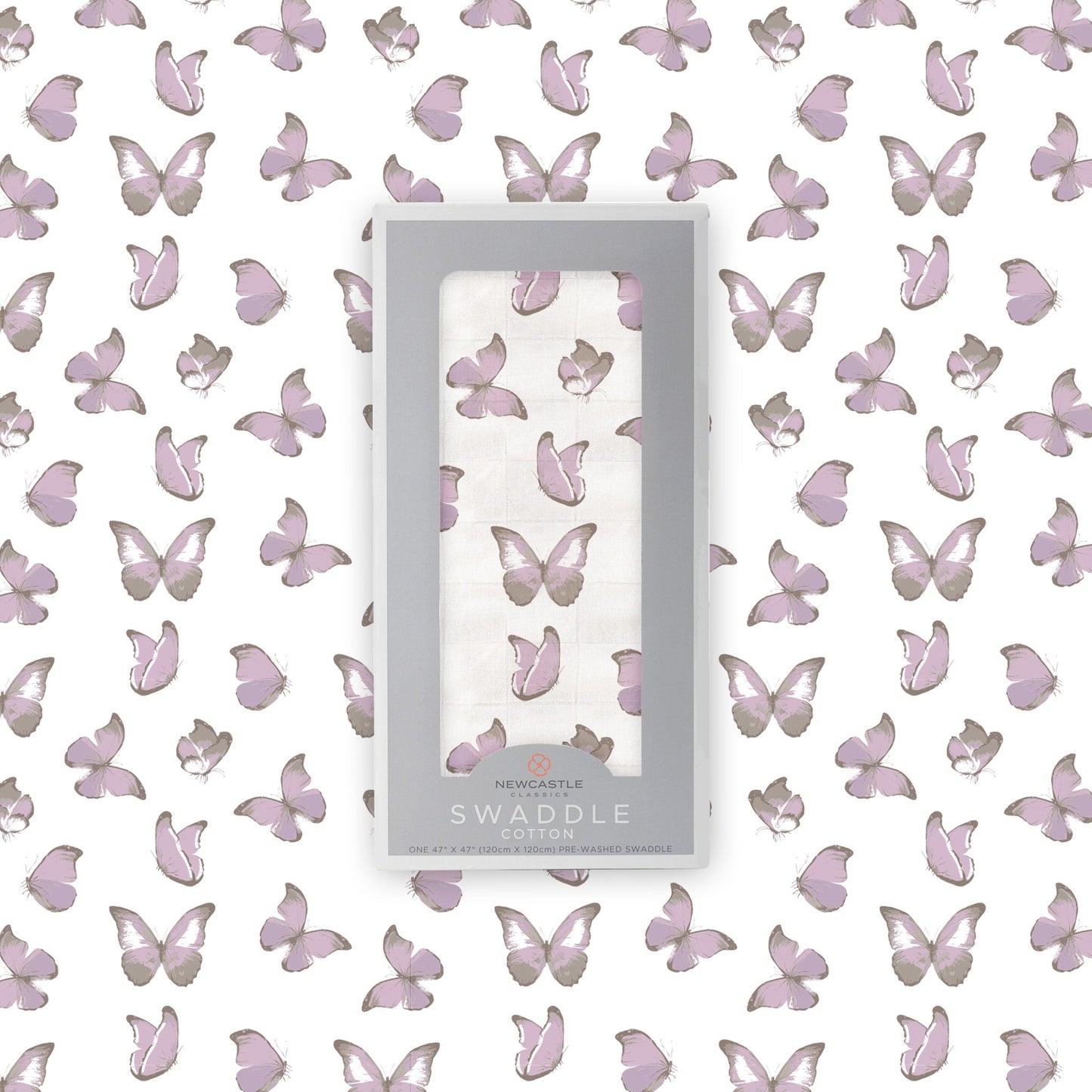 Winsome Butterflies 100% Natural Bamboo Muslin Swaddle Blanket