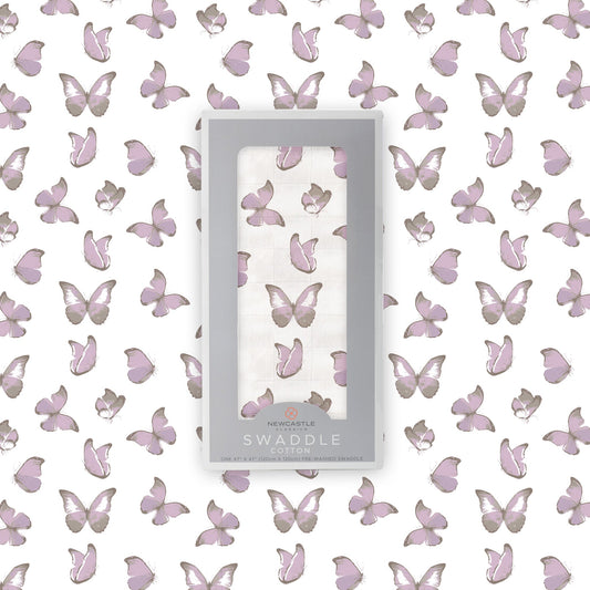 Winsome Butterflies 100% Natural Bamboo Muslin Swaddle Blanket