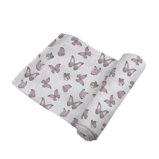 Winsome Butterflies 100% Natural Bamboo Muslin Swaddle Blanket