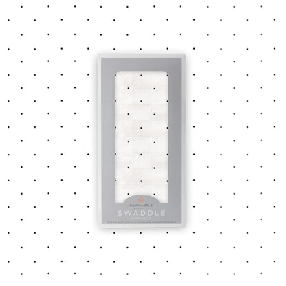 Newcastle Classics Black & White Polka Dot Bamboo Muslin Baby Swaddle Blanket