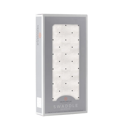 Newcastle Classics Black & White Polka Dot Bamboo Muslin Baby Swaddle Blanket