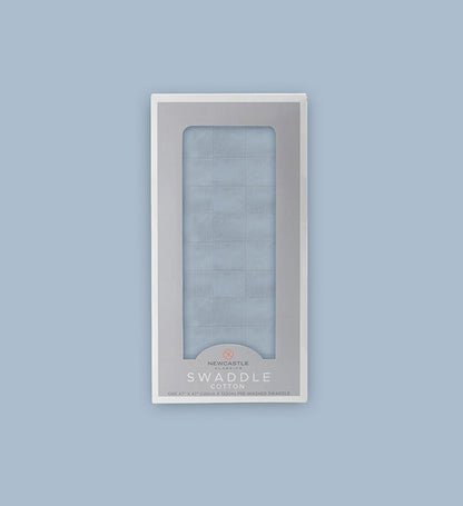Newcastle Classic Blue Fog 100% Natural Cotton Muslin Swaddle