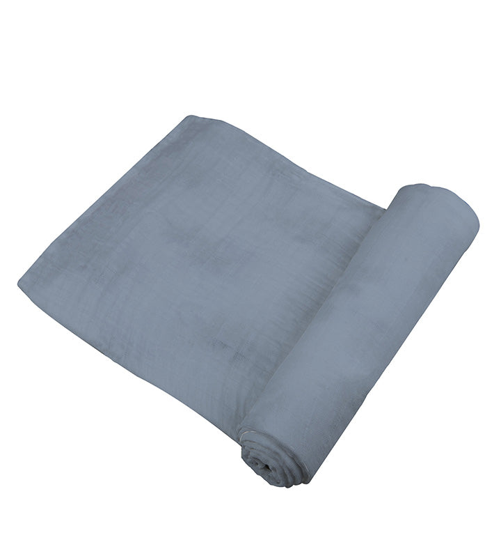 Newcastle Classic Blue Fog 100% Natural Cotton Muslin Swaddle