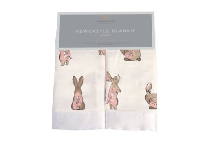 Newcastle Classics Powder Pink Bunnies Bamboo Blankie Blanket