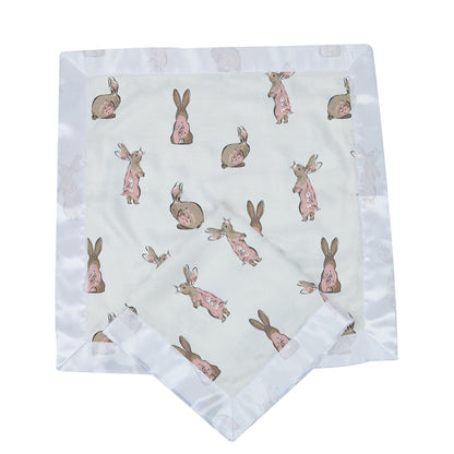 Newcastle Classics Powder Pink Bunnies Bamboo Blankie Blanket