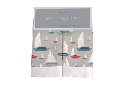 Newcastle Classics Marina Sailboats Bamboo Cotton Blankie Blanket