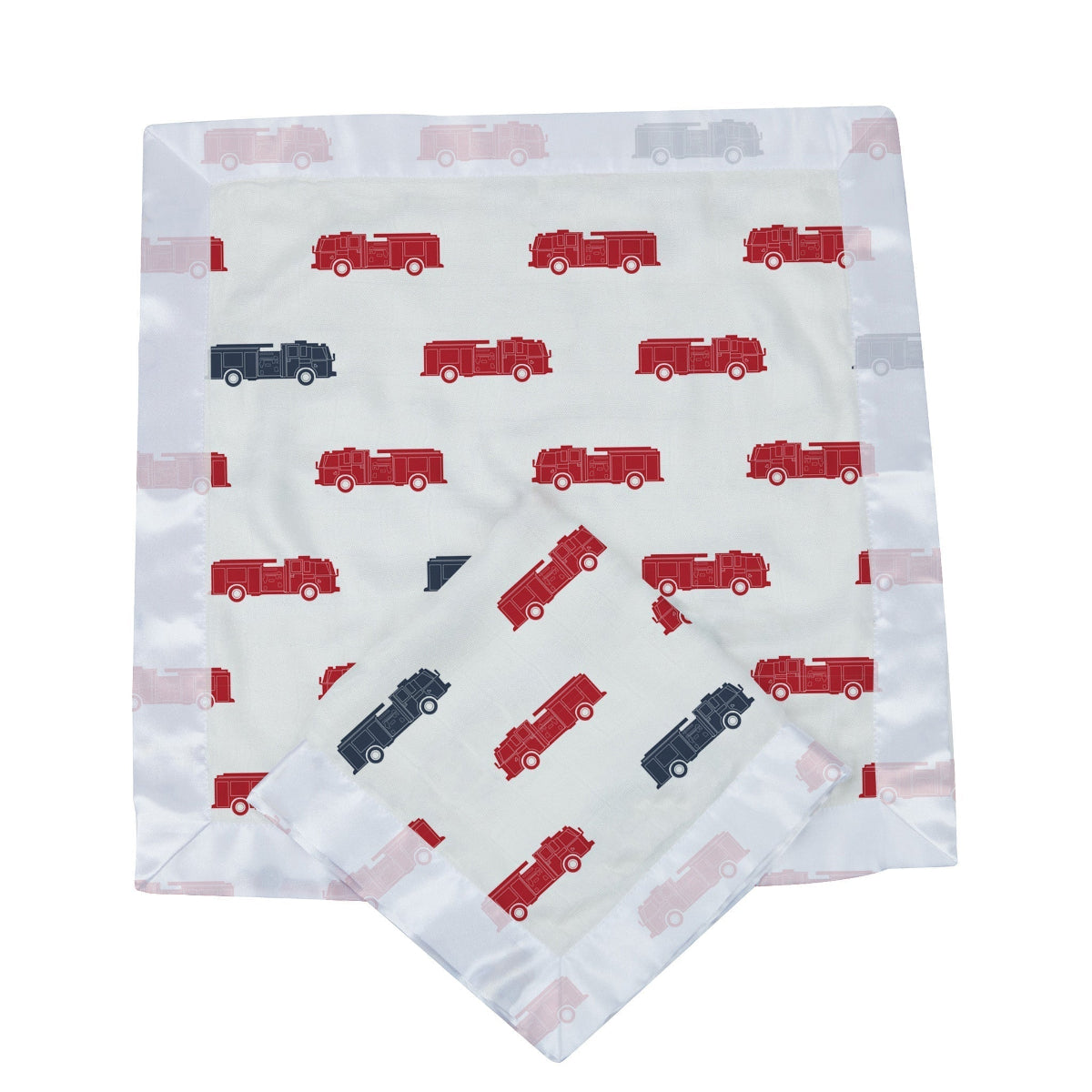 Blue and Red Fire Trucks 100% Natural Cotton Newcastle Security Blankie