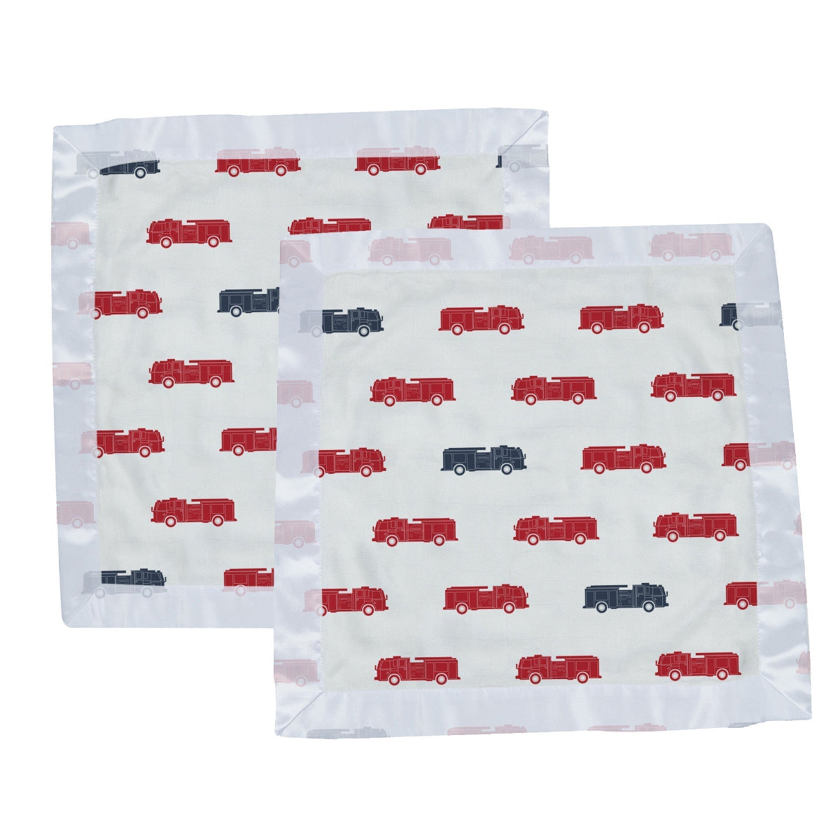 Blue and Red Fire Trucks 100% Natural Cotton Newcastle Security Blankie