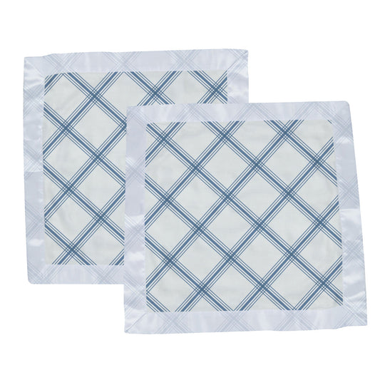 Blue Buffalo Check Plaid 100% Natural Cotton Newcastle Secuirty Blankie