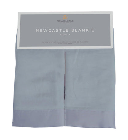 Newcastle Classics Blue Fog Cotton Baby Blankie – Soft Security Blanket
