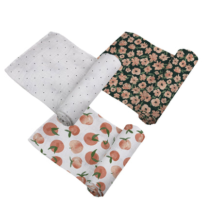 Newcastle Classic Canyon Sunset Bamboo Swaddle 3 Pack 100% Natural Bamboo Swaddle