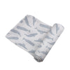 Newcastle Classic Blue Shadow Whales 100% Natural Bamboo Muslin Swaddle