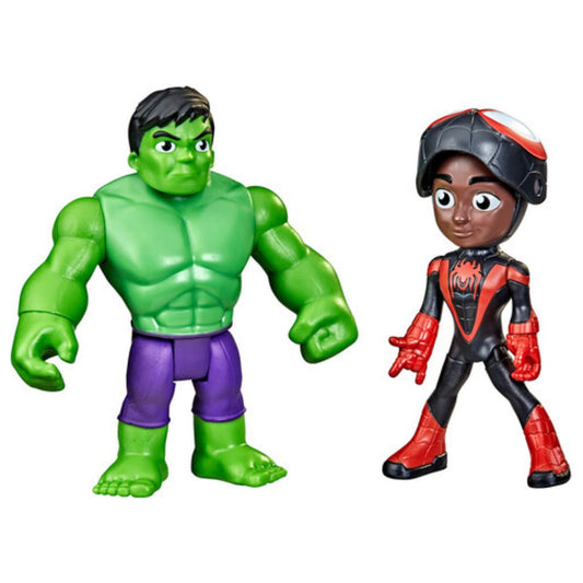 Marvel Spidey and his Amazing Friends Hero Reveal 2-Pack 4" Inch Hulk & Miles Morales Action Figure