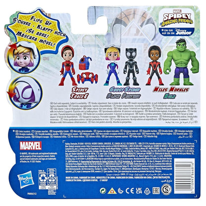 Marvel Spidey and his Amazing Friends Hero Reveal 2-Pack 4" Inch Black Panther & Ghost-Spider Action Figure