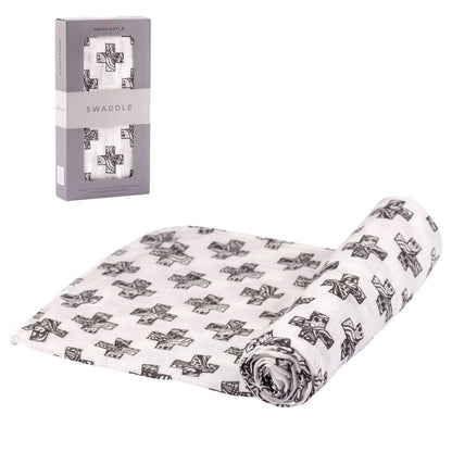 Newcastle Classics Nordic Stamp 100% Natural Bamboo Muslin Swaddle Blanket
