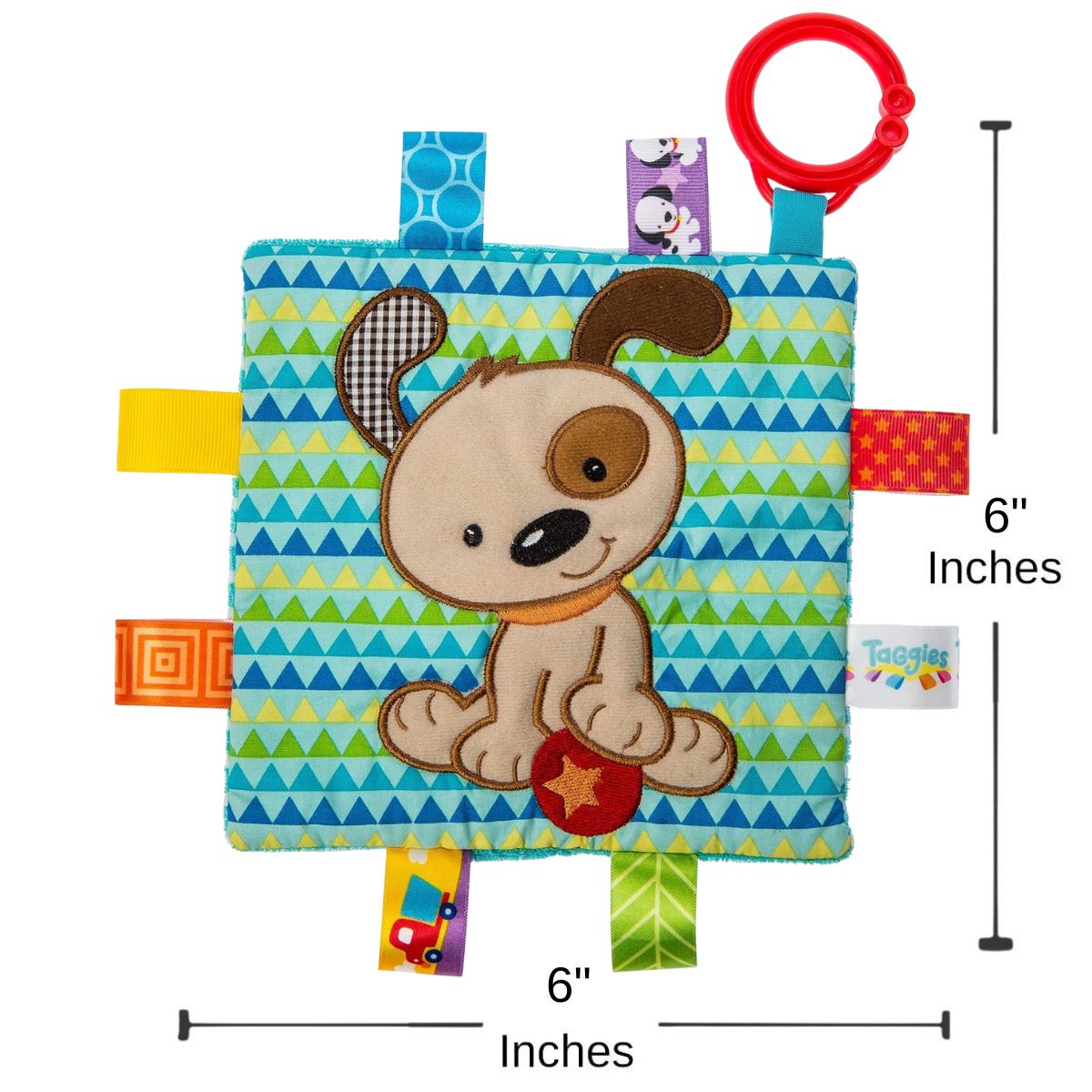 Mary Meyer Taggies 6" X 6" Inch Crinkle Me Activity Toy, Brother Dog