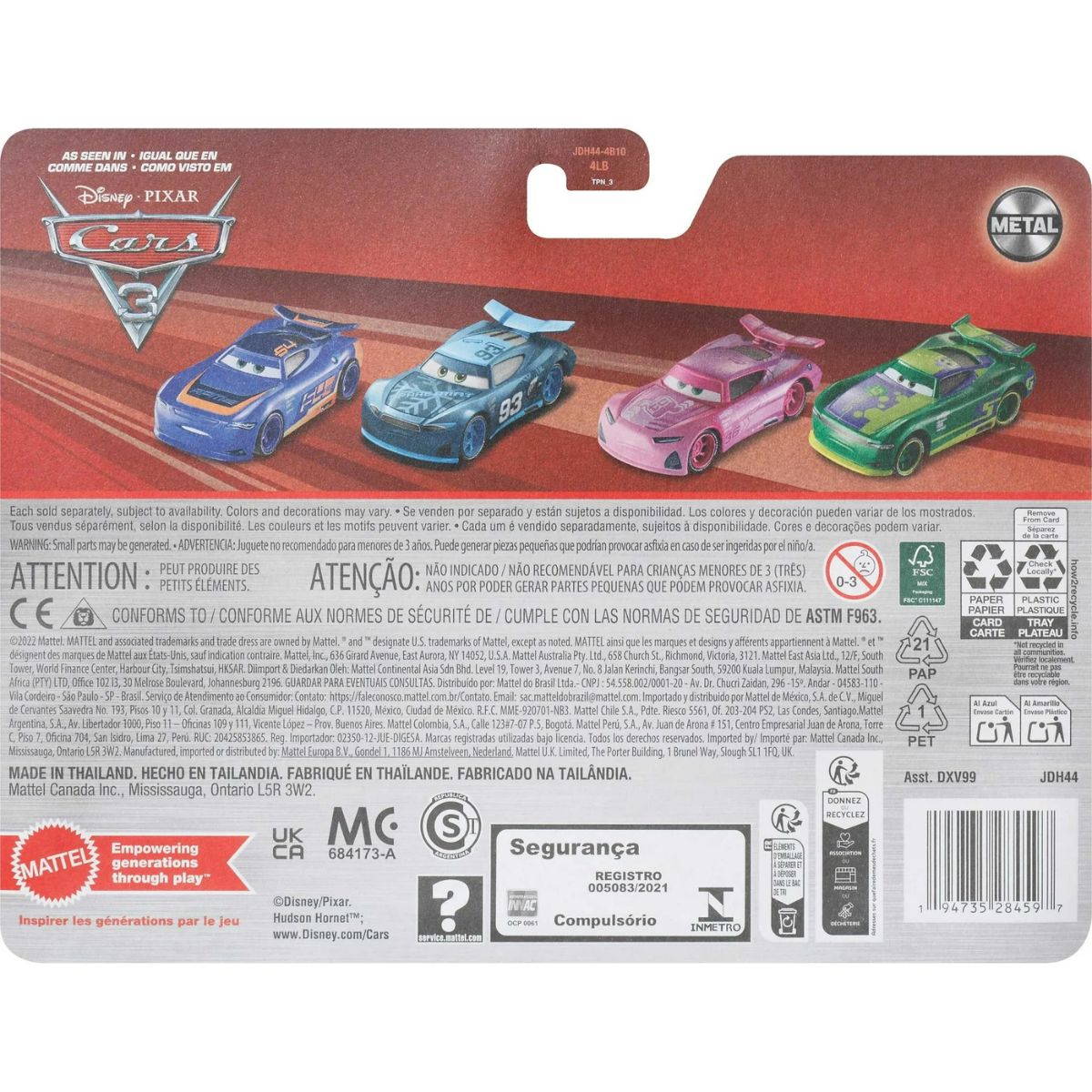 Disney Pixar Cars Scale 1:55 2 Pack Die-Cast Car Vehicle, Dirt Track Fabulous Hudson Hornet & Clovis Rider