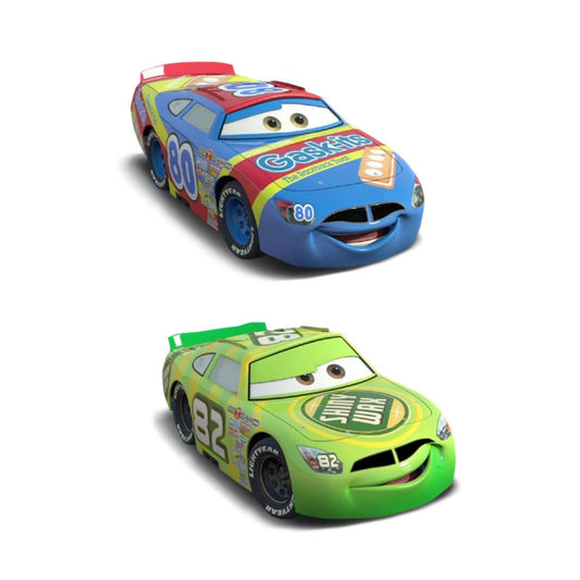 Disney Pixar Cars Scale 1:55 2 Pack Die-Cast Car Vehicle, Sage Vanderspin & Darren Leadfoot