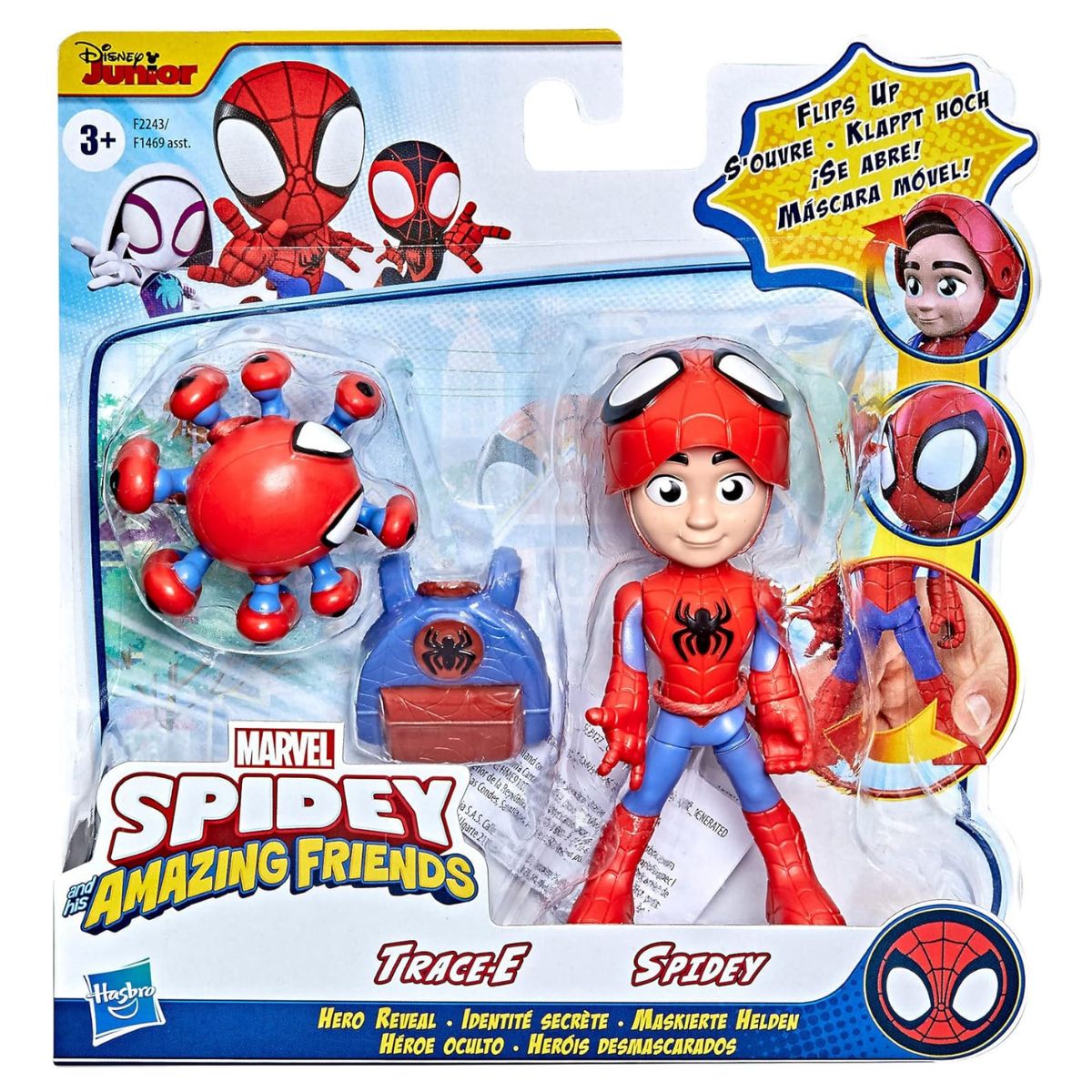 Marvel Spidey and his Amazing Friends Hero Reveal 2-Pack Trace-E & 4" Inch Spidey Action Figure