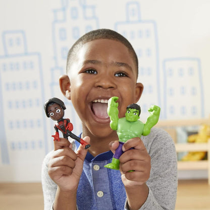 Marvel Spidey and his Amazing Friends Hero Reveal 2-Pack 4" Inch Hulk & Miles Morales Action Figure