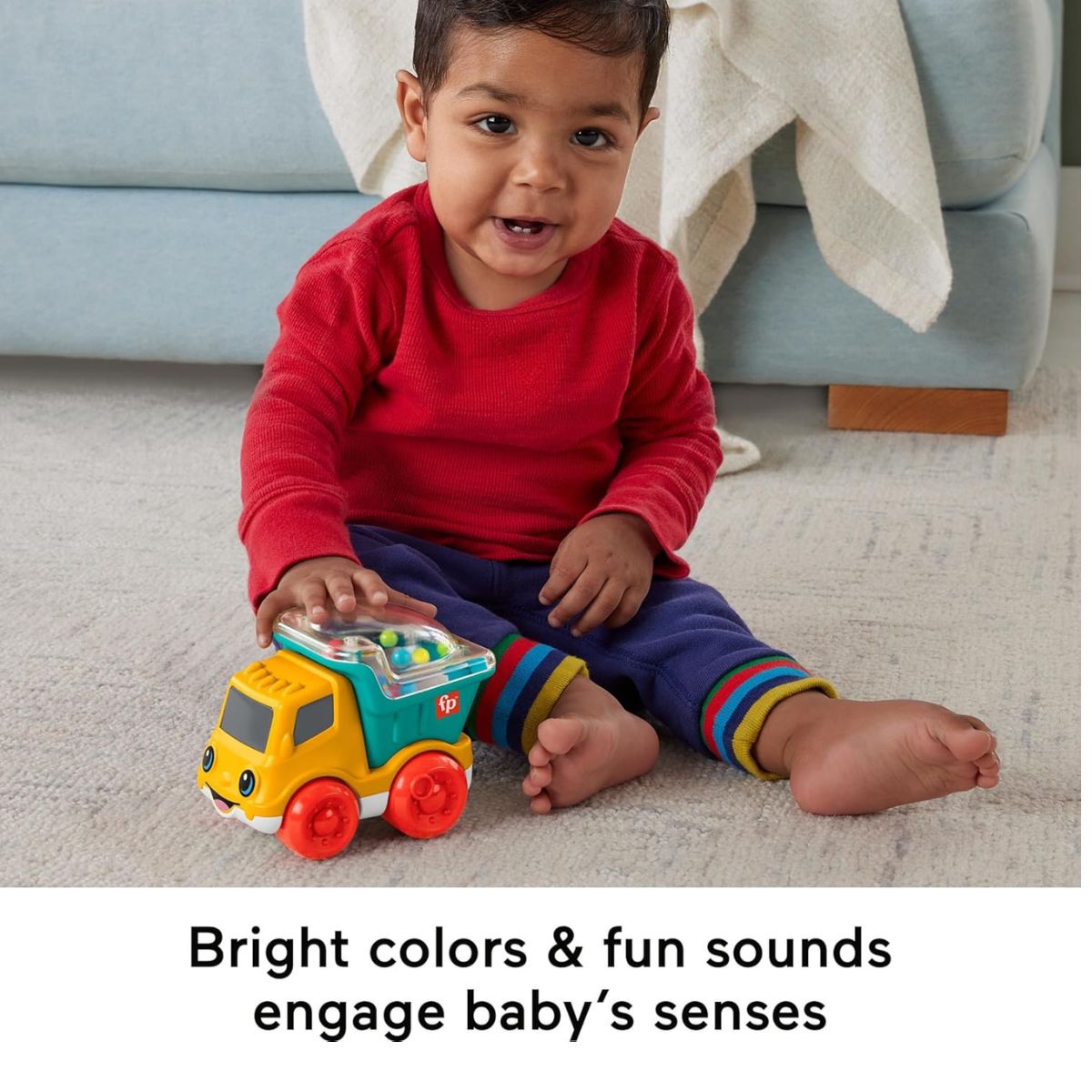 Fisher-Price Baby Toy Poppity Pop Dump Truck Ball Popper Push-Along Vehicle, Ages 6+