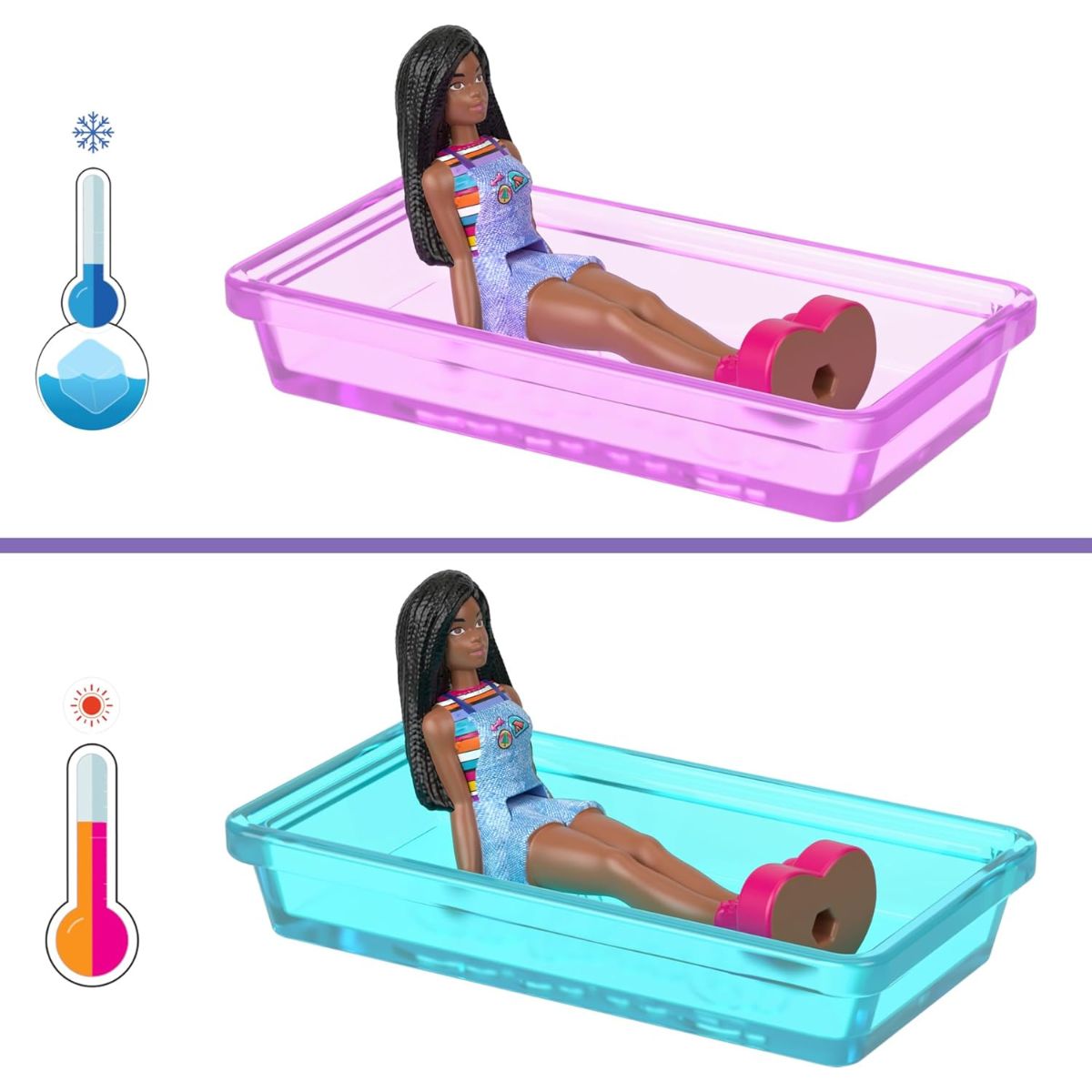 Barbie Mini Land Color Change 4-Pack 1.5" Inch Doll & Toy Vehicle Set