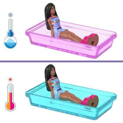 Barbie Mini Land Color Change 4-Pack 1.5" Inch Doll & Toy Vehicle Set