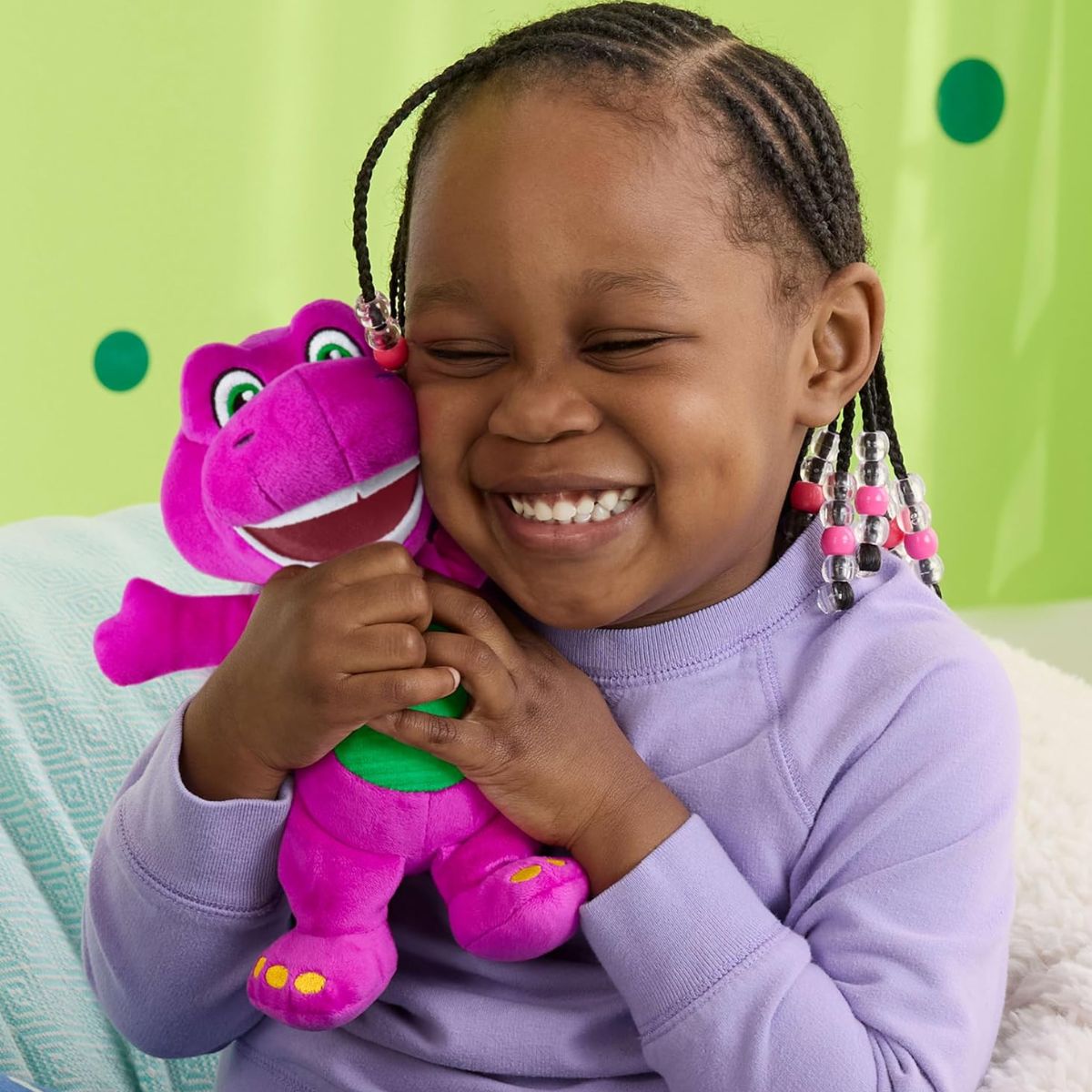 Fisher-Price Barney’s World  8" Inch Character Stuffed Animal Plush Toy, Barney