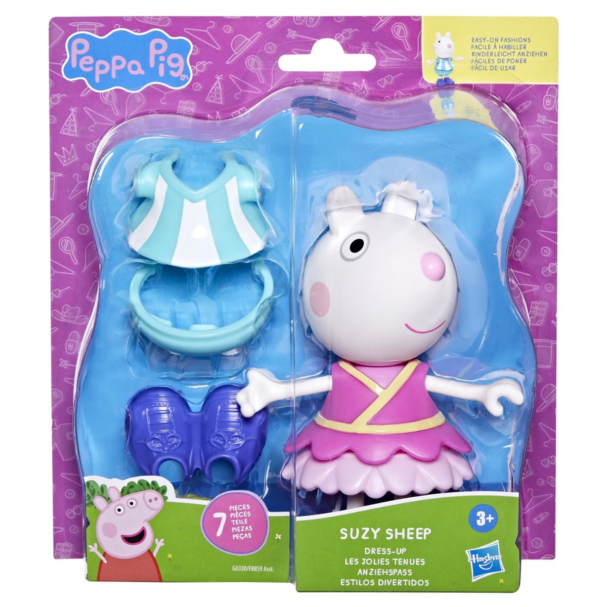 Peppa Pig Dress-Up 6” Figure with 6 Fashion Accessories, Suzy Sheep