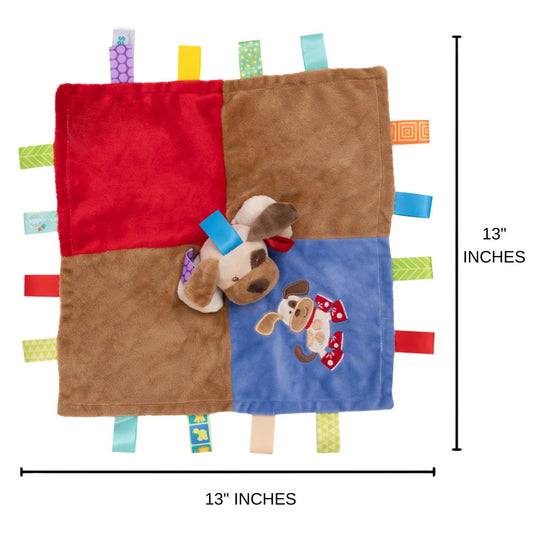 Mary Meyer Taggies Character 13" X 13" Inch Security Blanket Toy, Buddy Dog