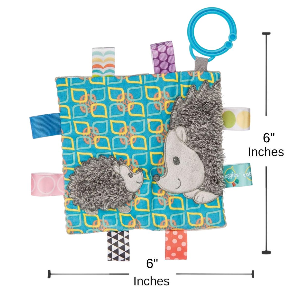 Mary Meyer Taggies 6" X 6" Inch Crinkle Me Activity Toy, Heather Hedgehog