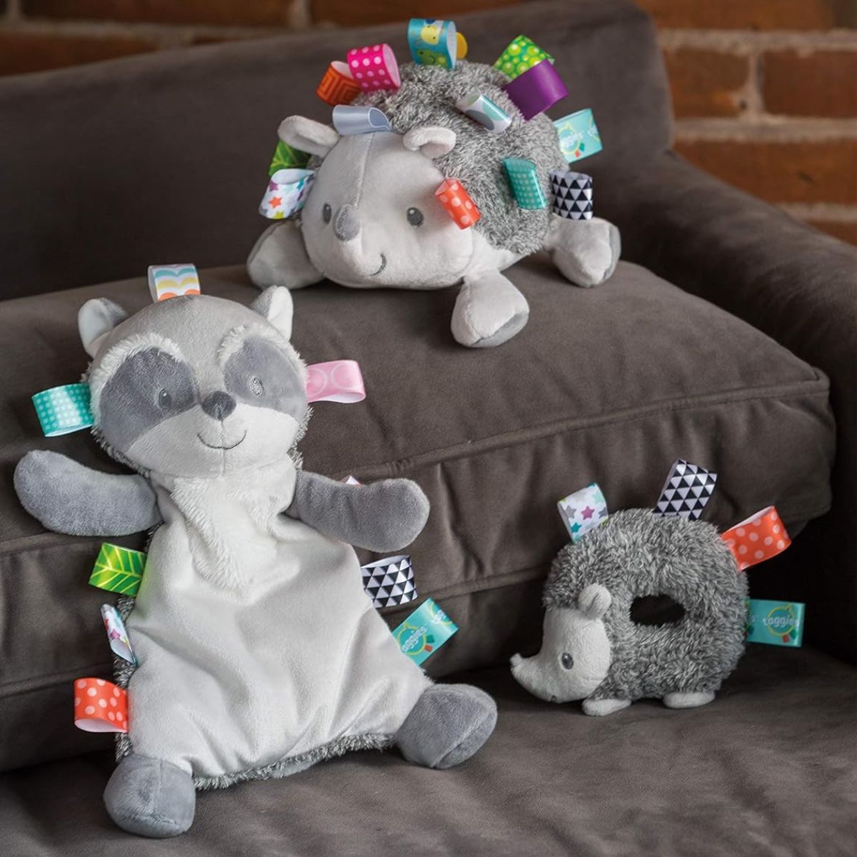 Mary Meyer Taggies 12" Inch Stuffed Animal Activity Toy, Harley Raccoon Lovey