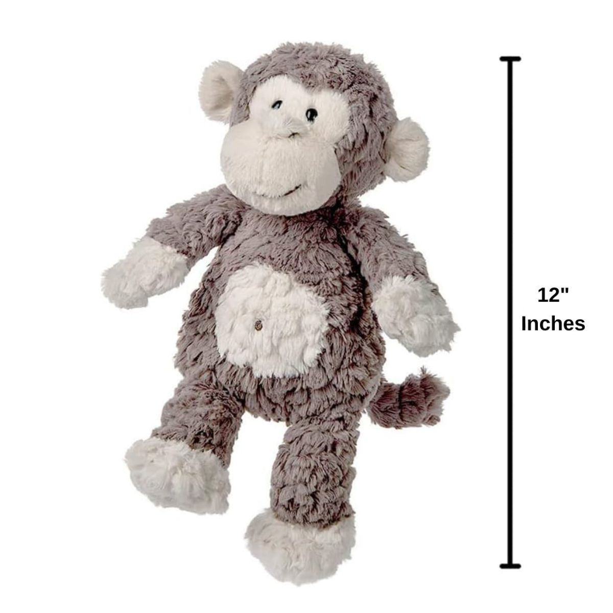 Mary Meyer Putty Collection 12" Inch Stuffed Animal Toy, Grey Monkey