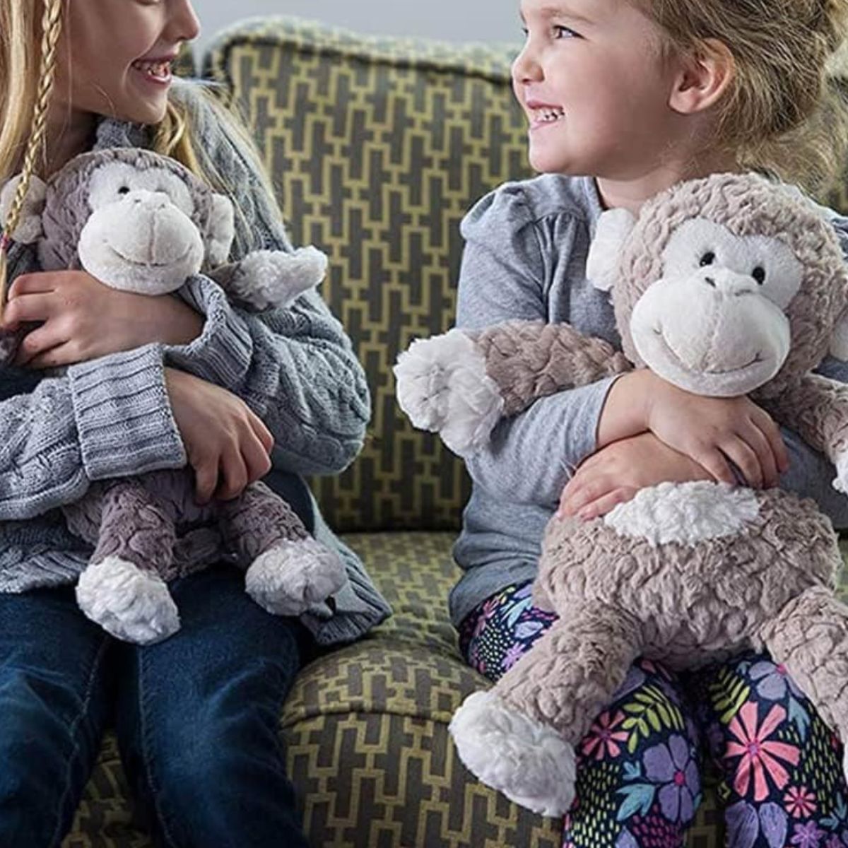 Mary Meyer Putty Collection 12" Inch Stuffed Animal Toy, Grey Monkey