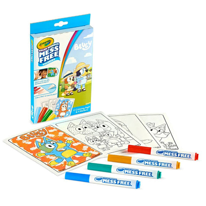 Bluey Coloring and Travel Activity Set, Mess Free Markers with Restickable Stickers