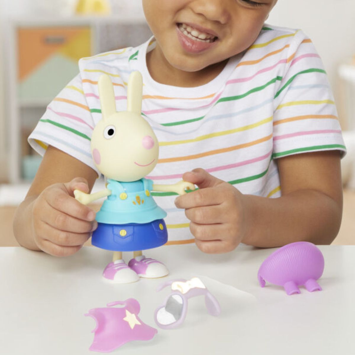 Peppa Pig Dress-Up 6” Figure with 6 Fashion Accessories, Rebecca Rabbit