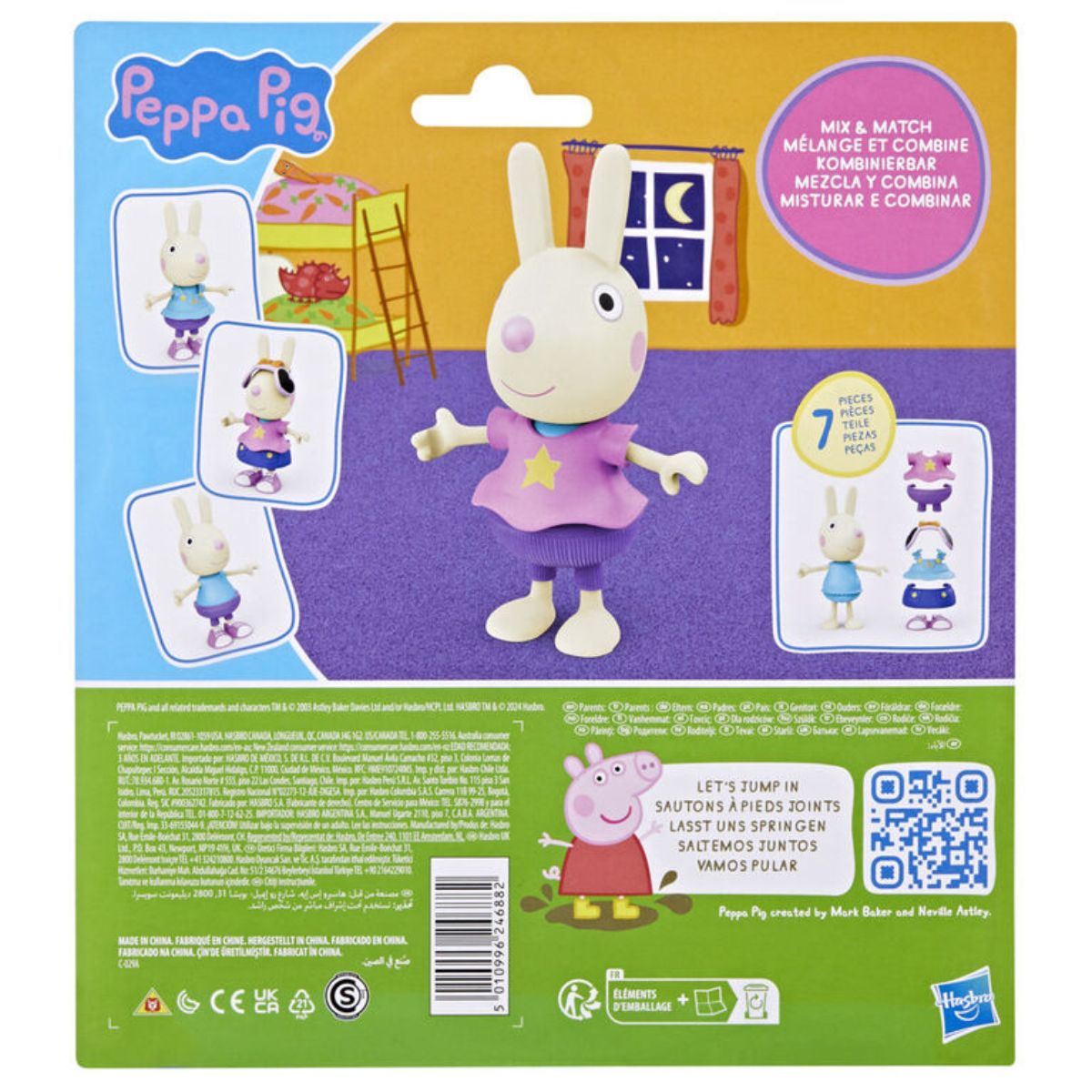 Peppa Pig Dress-Up 6” Figure with 6 Fashion Accessories, Rebecca Rabbit
